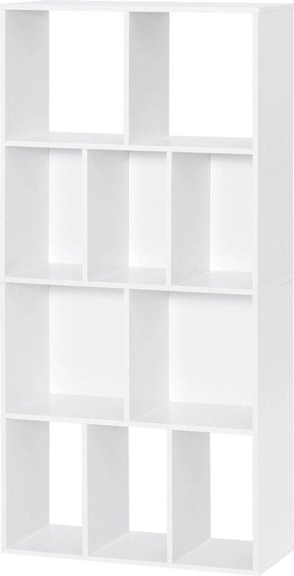 Libreria Scandinava - Cassettone di Archiviazione o Scaffale - Struttura a Lame - Bianco 60x20x120 cm