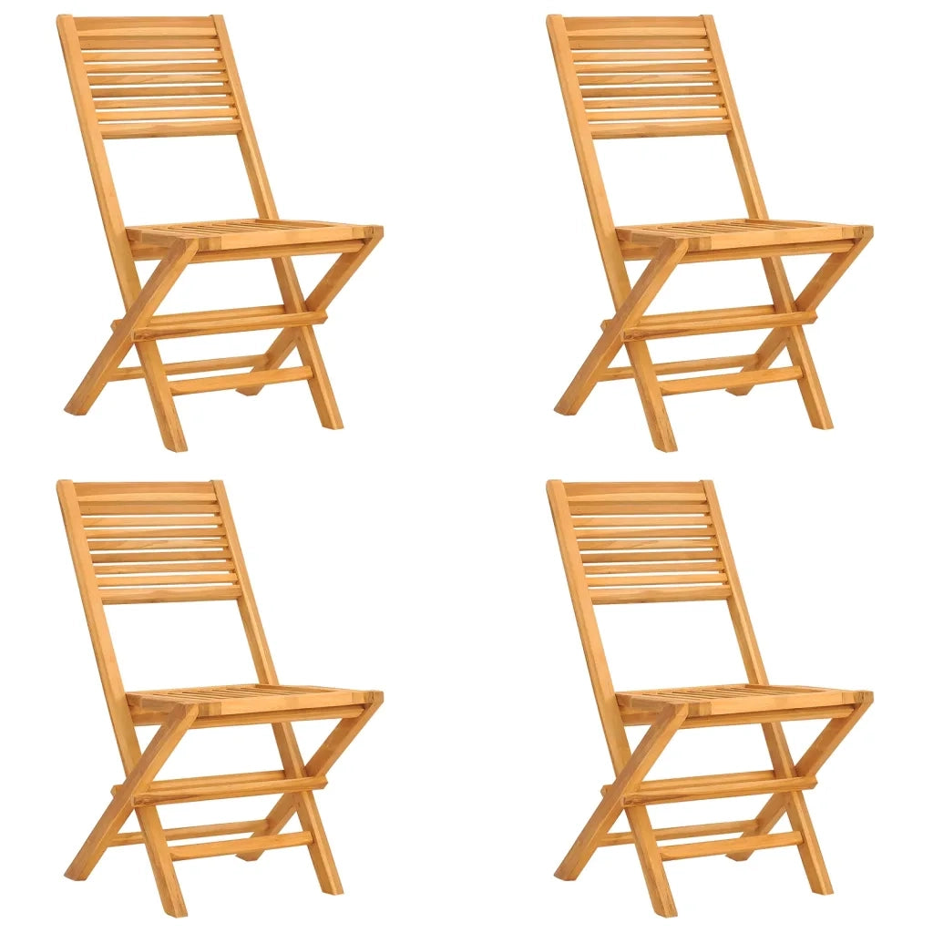 Set da Pranzo per Giardino 5 pz in Legno Massello di Teak