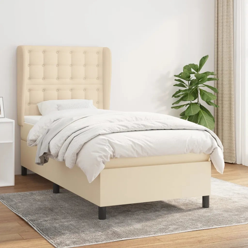 Giroletto a Molle con Materasso Crema 80x200 cm inTessuto 3128242