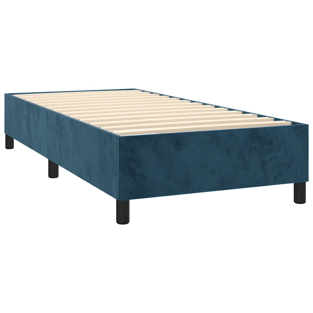 Letto a Molle con Materasso e LED Blu Scuro 80x200cm in Velluto 3139773