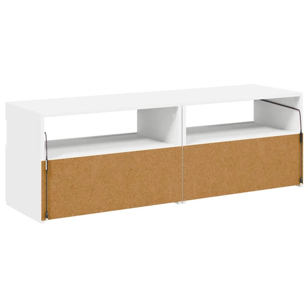 Mobili Porta TV con Luci LED 2 pz Bianchi 60x35x40 cm 804410