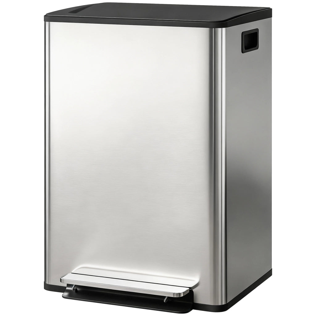 Bidone doppio 2x30L ¨C zephmum ¨C 47.5x37.5x67cm argento