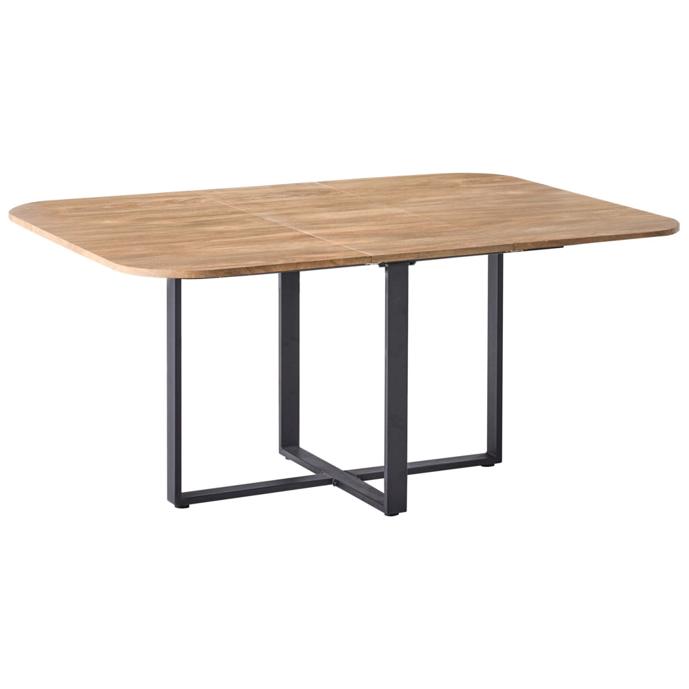 Tavolo da pranzo marrone nero MDF ferro 120/160 x 120 cm moderno quadrato allungabile gambe incrociate a X meccanismo a farfalla