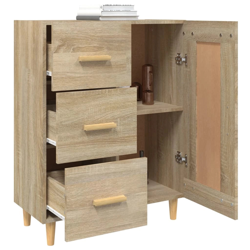 Buffet credenza cassettiera armadio mobile contenitore organizer cucina soggiorno rovere Sonoma 69,5 x 34 x 90 cm legno ingegnerizzato marrone 02_0031647