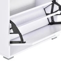 Mobile a Scarpe Armadio a scarpe 3 ante ribaltabili 3 scomparti in legno 60L x 26P x 124A cm Bianco laccato