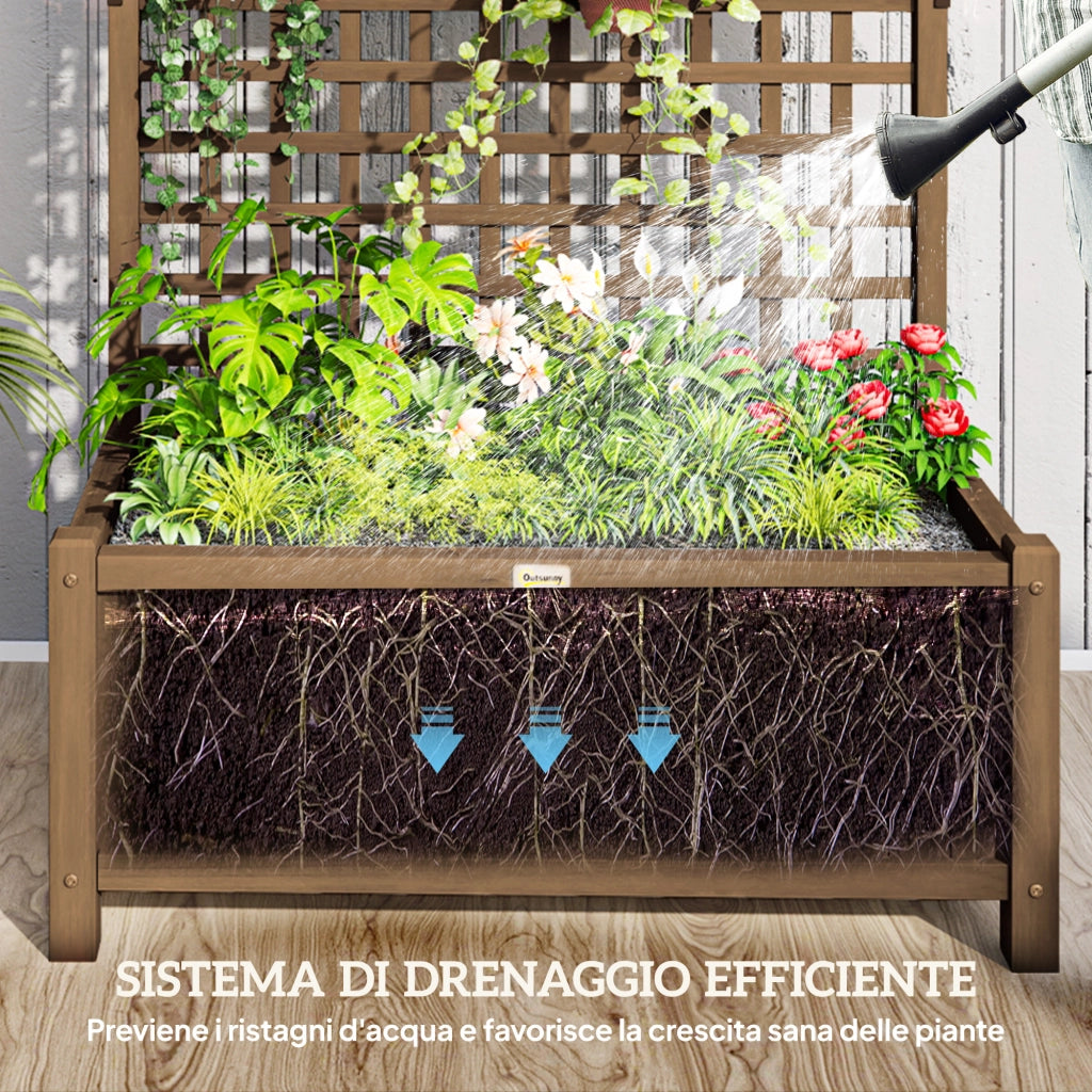 Fioriera con Traliccio ¨C Xylo ¨C Legno di Abete Marrone 90x45x183 cm