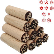 Connessione a 10 colonne stempello houten a forma di stampo 5 x 1,5 cm stampo per argilla e ceramica piastra di stampo naturale legno stampe a mano per hobby fai da te' pasticceria biscotti scrapbooking ceramica