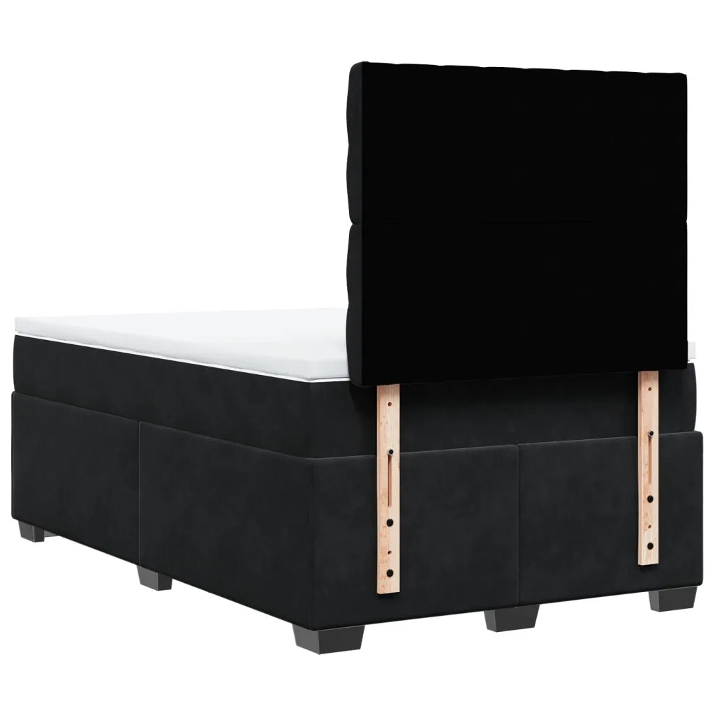 Giroletto a Molle con Materasso Nero 120x190 cm in Velluto 3290866
