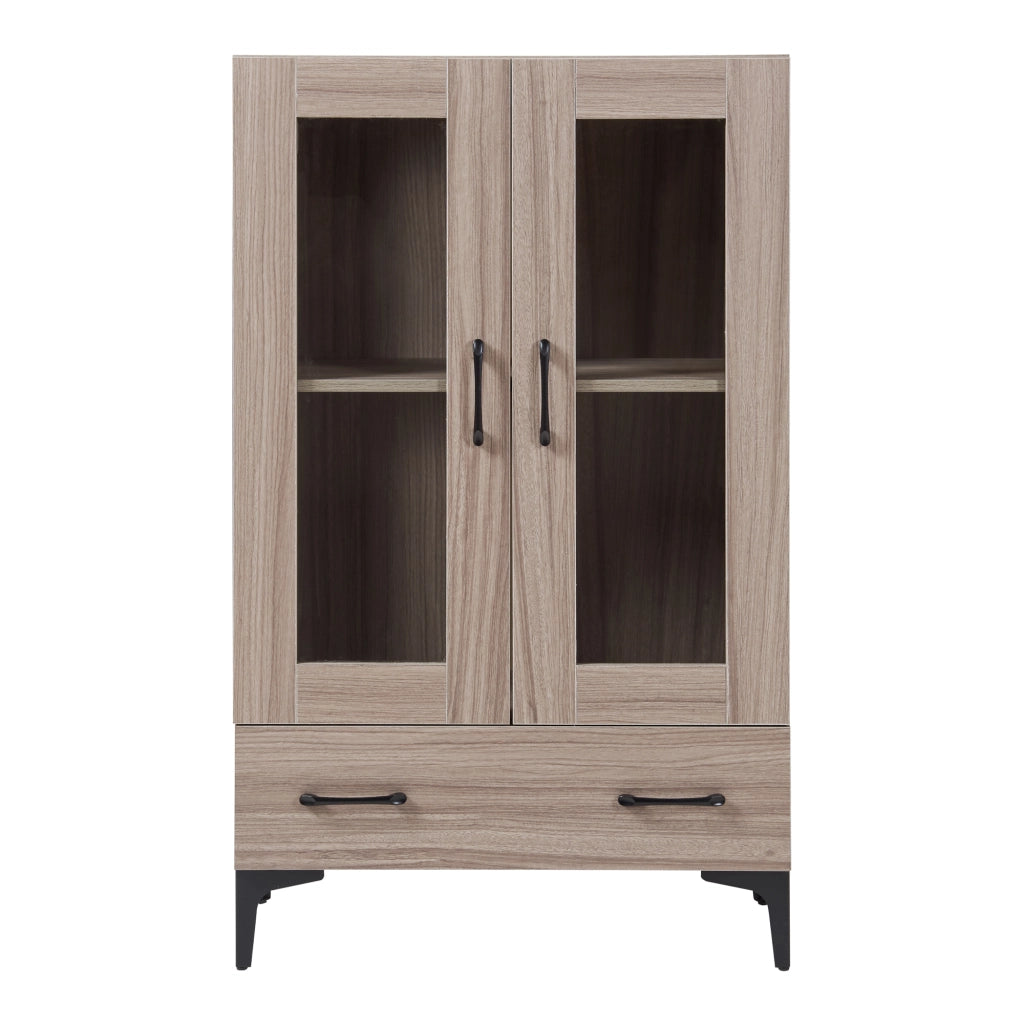 Armadio a Vetrata Søndersø Credenza con Vetrina 115 x 70 x 31 cm - Effetto Rovere Sonoma [en.casa]