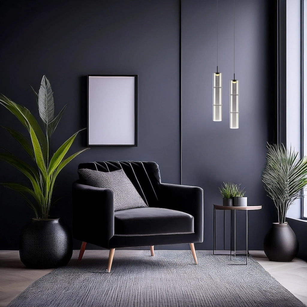 Lampada sospensione vetro fumé nera LED 4W 3000K BATO
