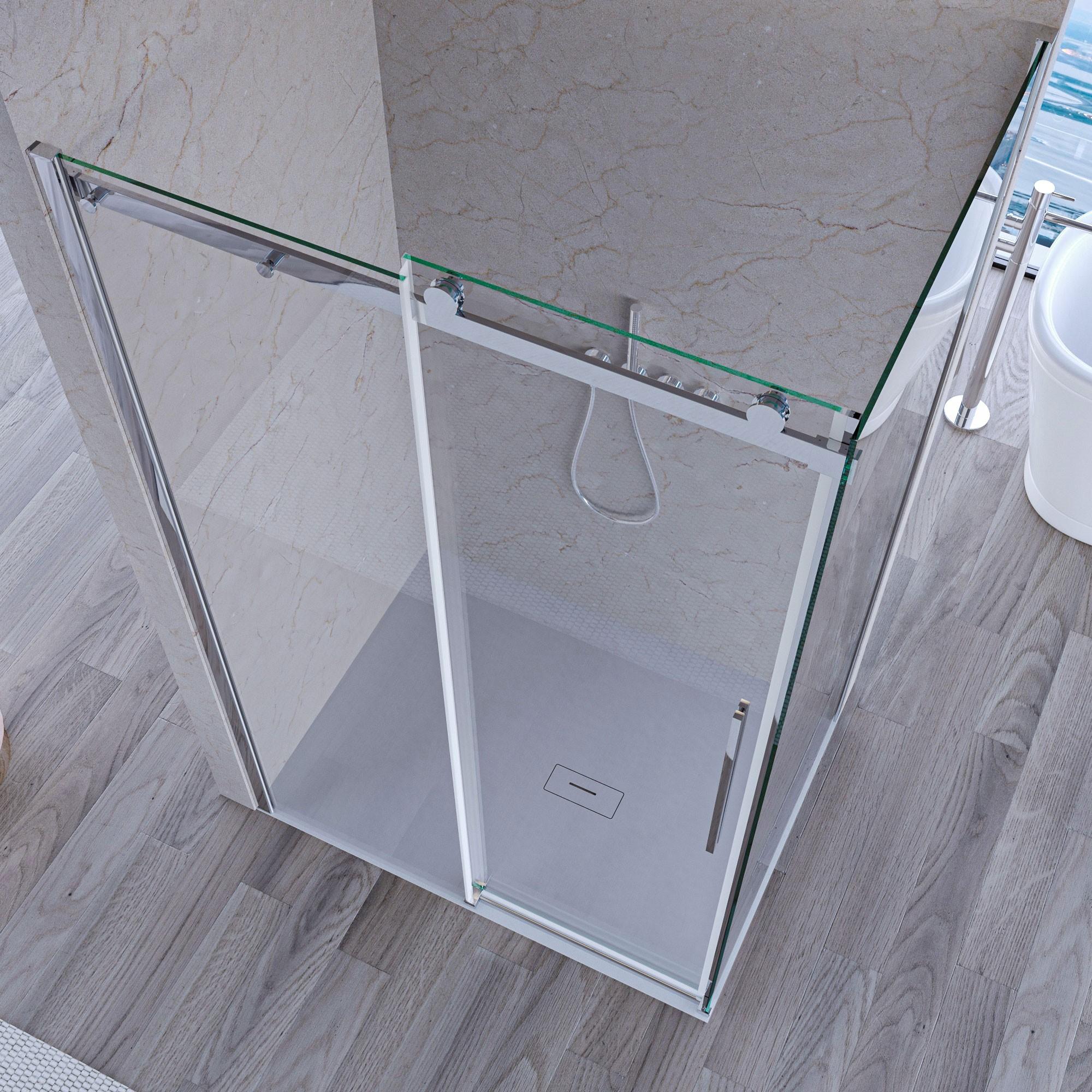 Box Doccia angolare 70x100 cm 1 anta Scorrevole in Cristallo trasparente 8mm H195 Bonussi alina