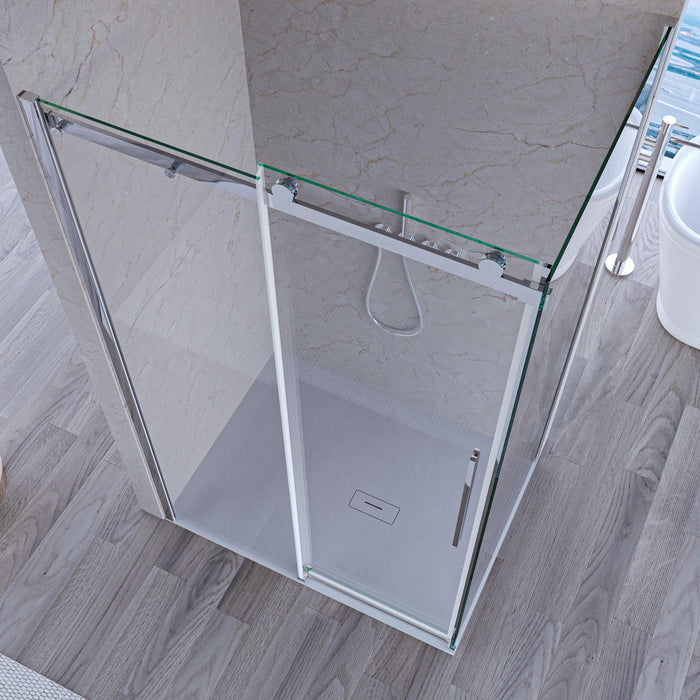 Box Doccia angolare 70x100 cm 1 anta Scorrevole in Cristallo trasparente 8mm H195 Bonussi alina
