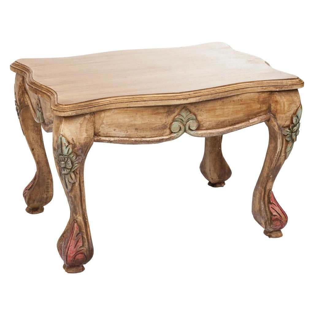 Tavolino in legno marrone fatto a mano 59x43x41h