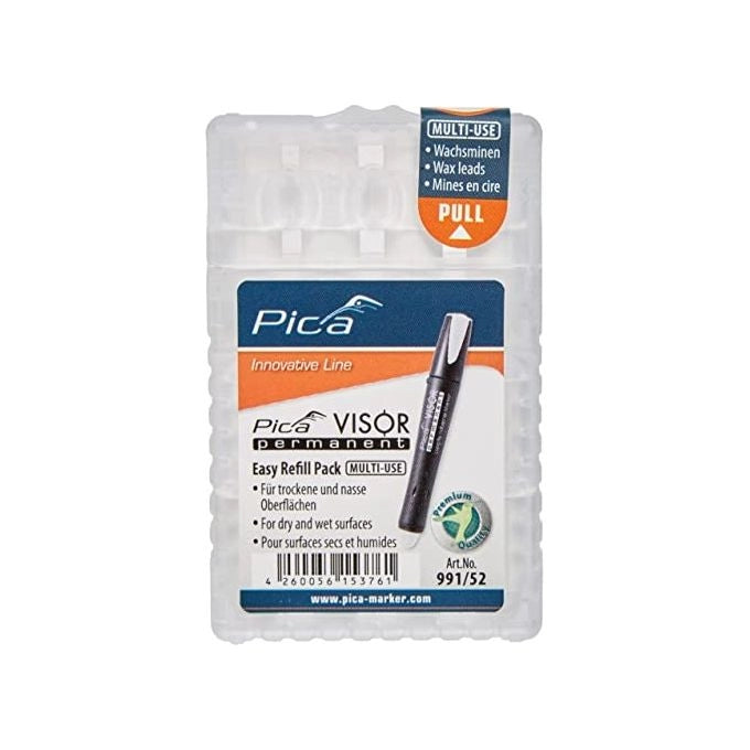 Pica 991-52 VISOR Permanent Mine di Ricambio Set 4 Pezzi 10 mm colore Bianco