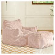 Poltrona con pouf Supporto ergonomico a 5 zone in Flannelette Rosa