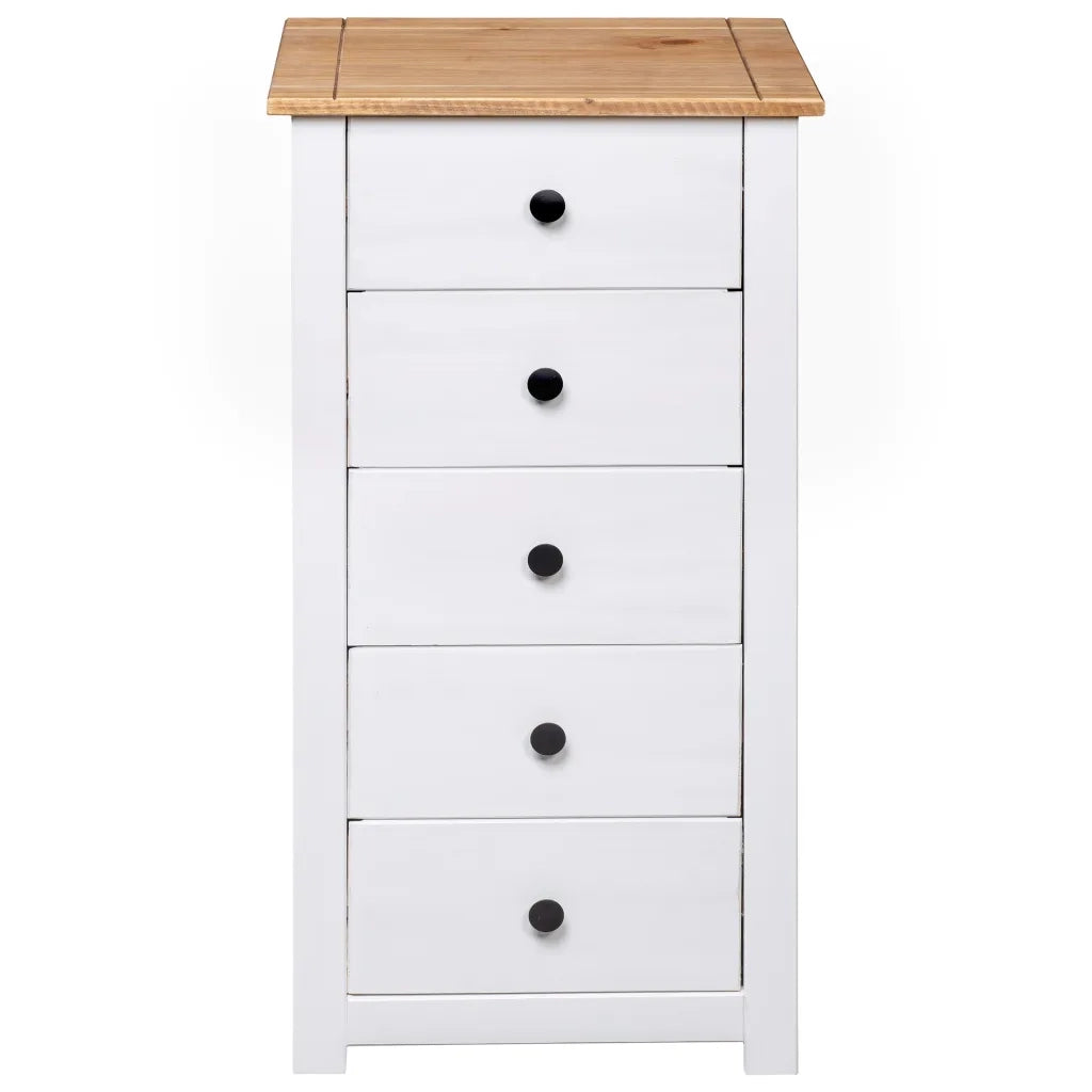 Credenza Bianca 46x40x89 cm in Legno Massello di Pino Panama 282651