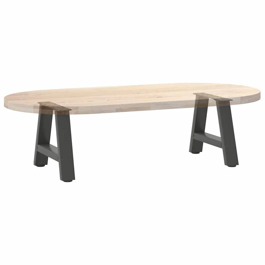 Set di 2 gambe per tavolino da caffè a forma di A 50 x 30 cm con piedini regolabili design moderno in acciaio antracite 02_0057098