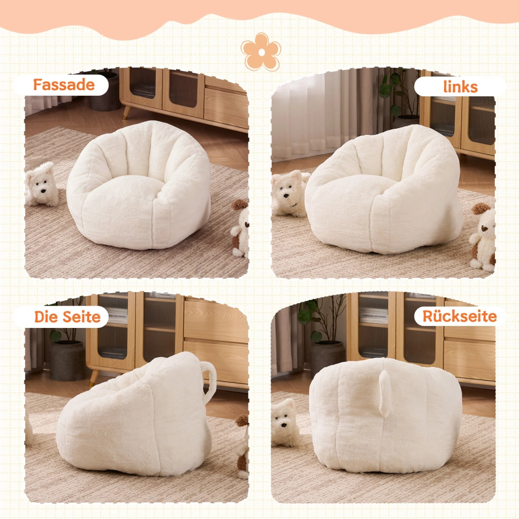 POUF Sacco in poliestere beige, piccolo, per cameretta e zona lettura
