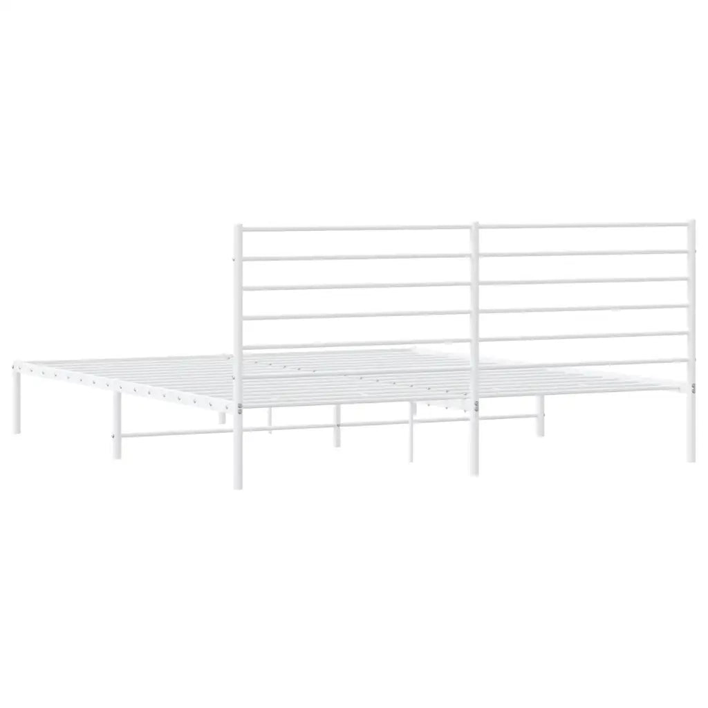 Giroletto con Testiera-Struttura letto con testiera Metallo Bianco 183x213 cm 455904