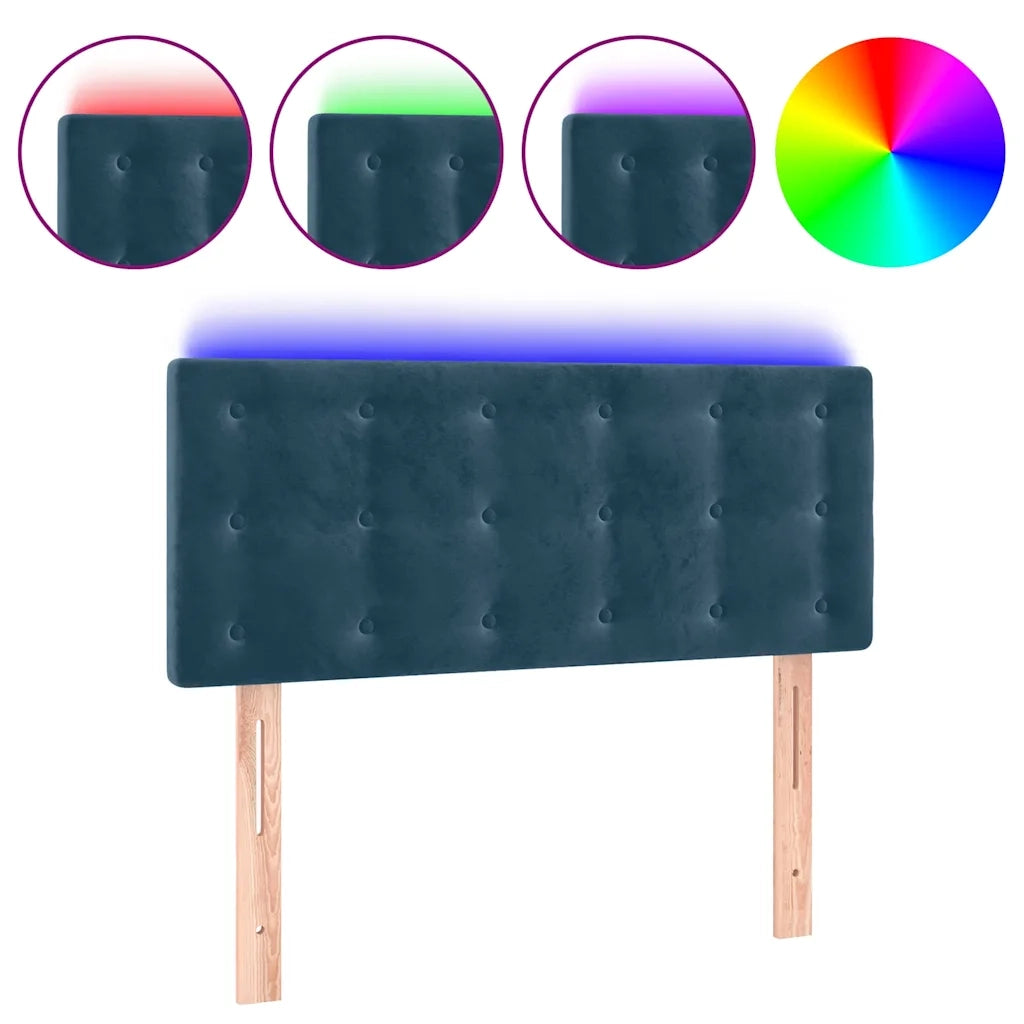 Testiera a LED Blu scuro 90x5x78/88 cm in Tessuto 3122086