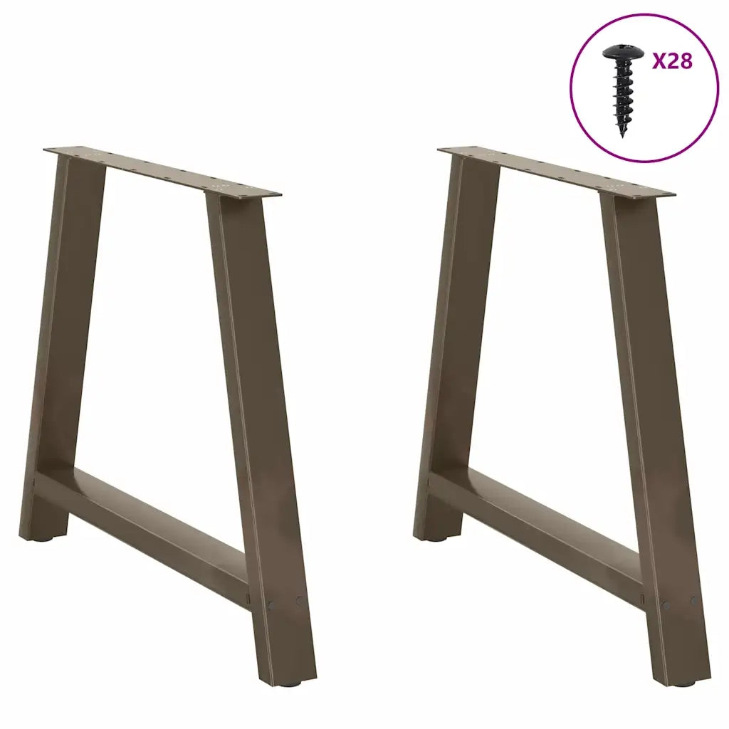 vidaXL Gambe per tavolo da pranzo a forma di A 2 pz 90x(72-73) cm in acciaio