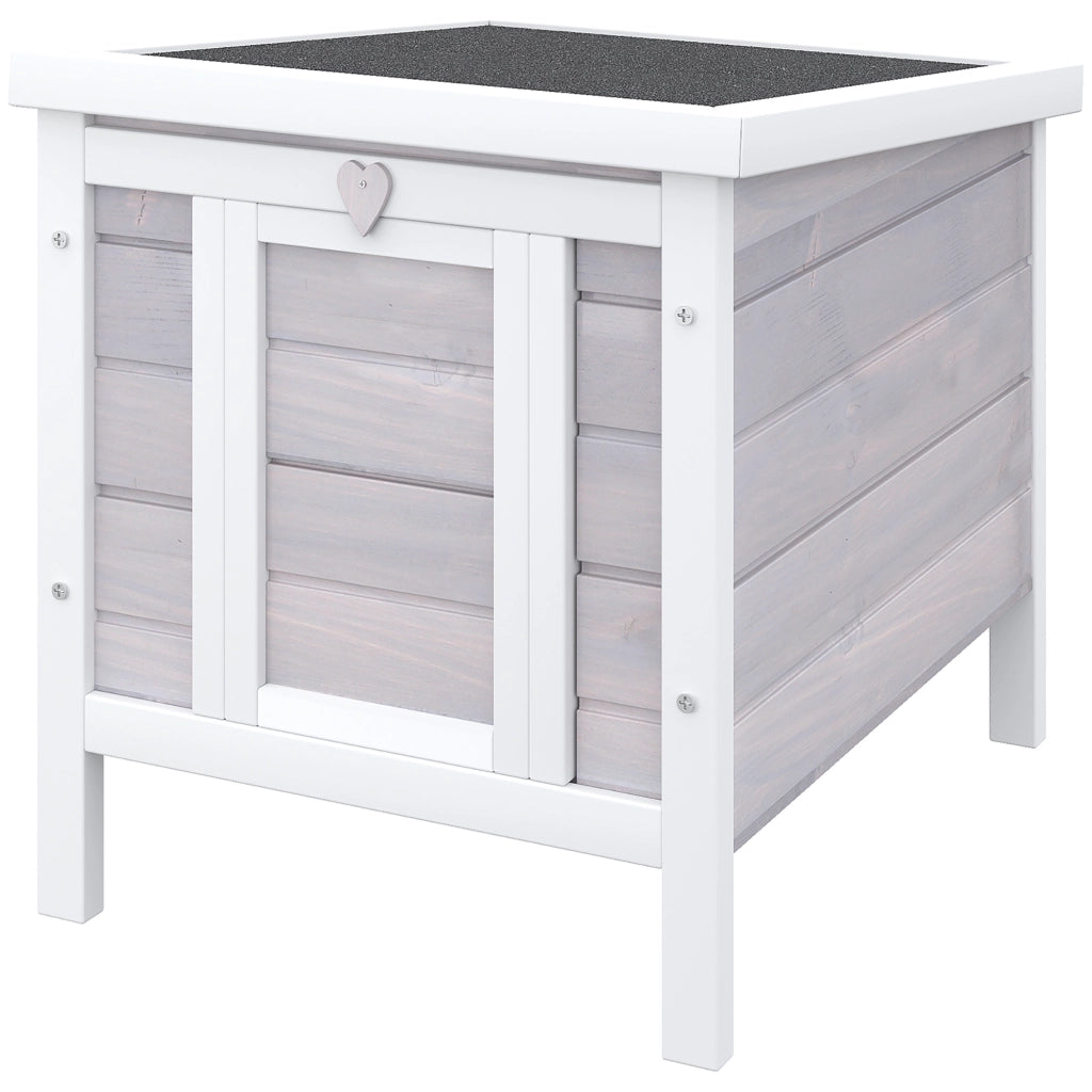 Gabbia Conigli Esterno Legno Grigio con Rampa ¨C zephmum ¨C 42x51x43cm