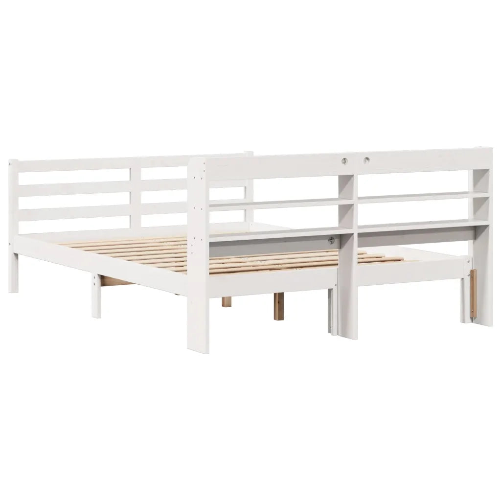 Giroletto con Testiera senza Materasso-Struttura Letto Bianco 140x200 cm 475951