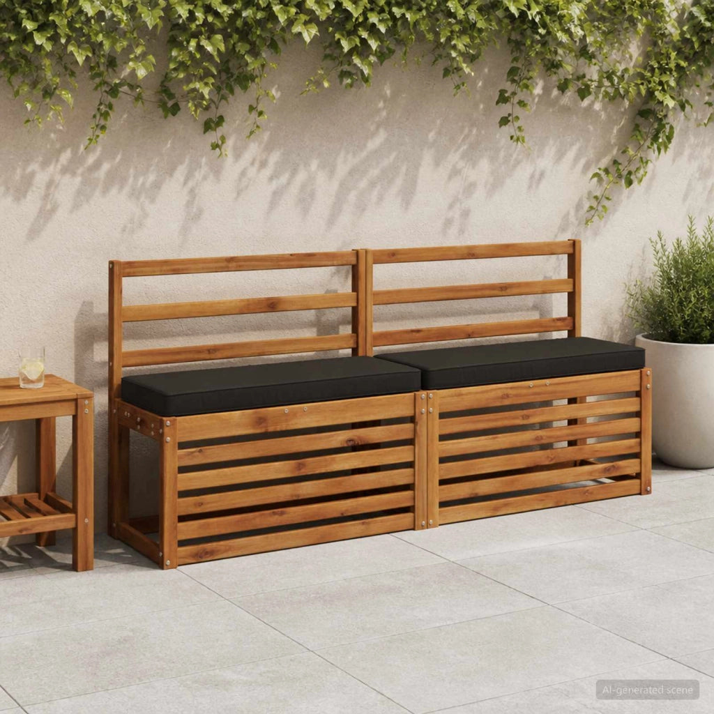 Cuscini per Panchina a 2 Pezzi VUGHT 2 pcs 100% Poliestere Nero 951067
