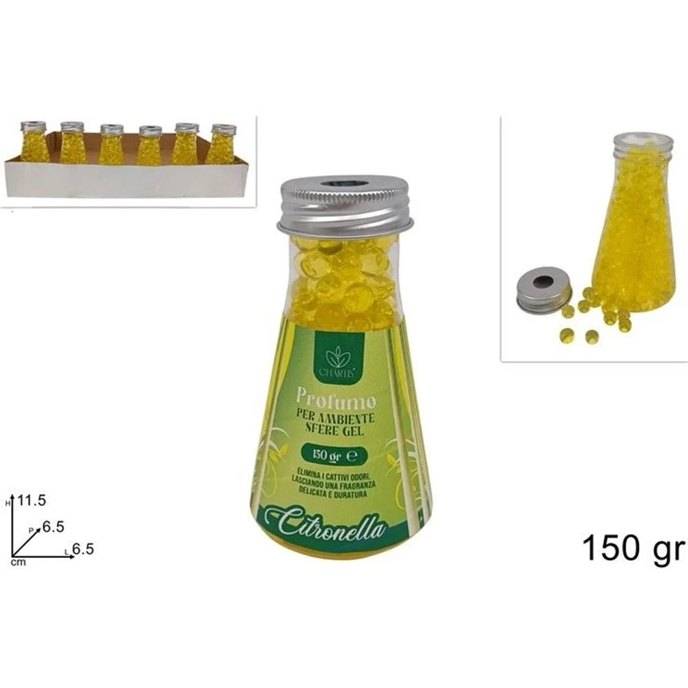 Trade Shop - Set 24pz Deodorante Profumo Per Ambiente In Sfere Gel Alla Citronella Da 150 Gr 698143a -
