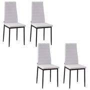 Set 4 Sedie da Pranzo Imbottite ¨C Zephmum ¨C Bianco Metallo 41x50x97 cm