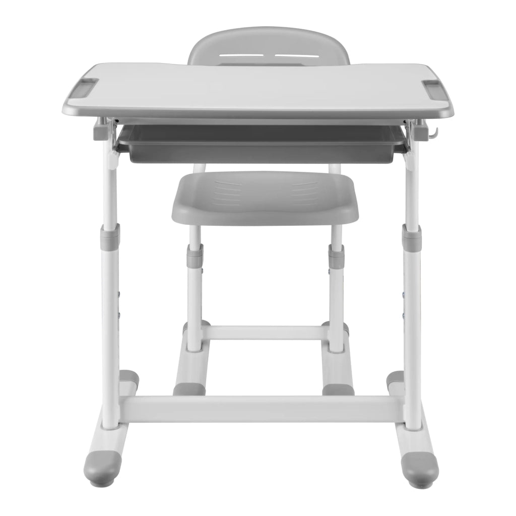 Set scrivania e sedia per bambini grigio e bianco 03_0010683