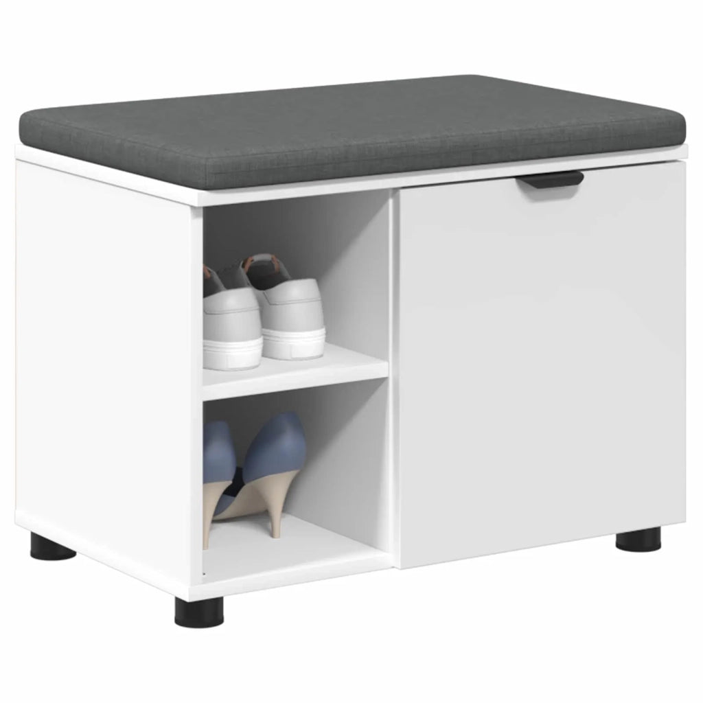 Panca per ingresso con cuscino-Sgabello-Panca da Corridoio Bianco 60 x 38 x 46 cm 676231