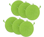 Cuscini Rotondi Per Sedie Cucina Imbottiti Sfoderabili Con Cerniera Cuscino Rotondo Ø 40 Cm Sedia Tavolo Lavabile In Lavatrice Con Lacci Per Fissaggio Prodotto Italiano Comodi 6 Pezzi - Verde