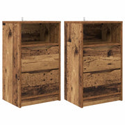 Set di 2 Comodini | Armadio da Notte | Mobiletto da notte Legno vecchio 40 x 30 x 467 cm Legno multistrato