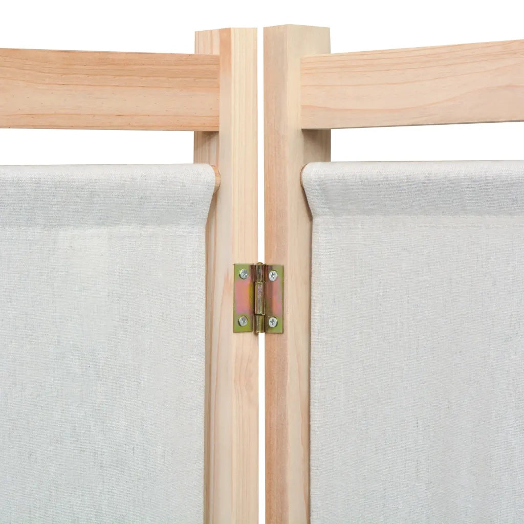 Paravento a 3 Pannelli Crema 120x170x4 cm in Tessuto 42975
