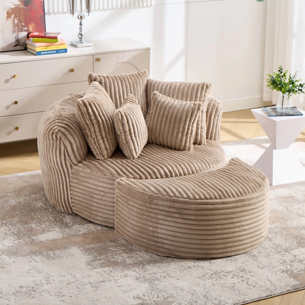 Divano letto ¨C Minimal ¨C tessuto imbottito con pouf