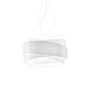 Lampadario Moderno Bea Polilux ® Bianco E Metallo Cromo 5 Luci E27