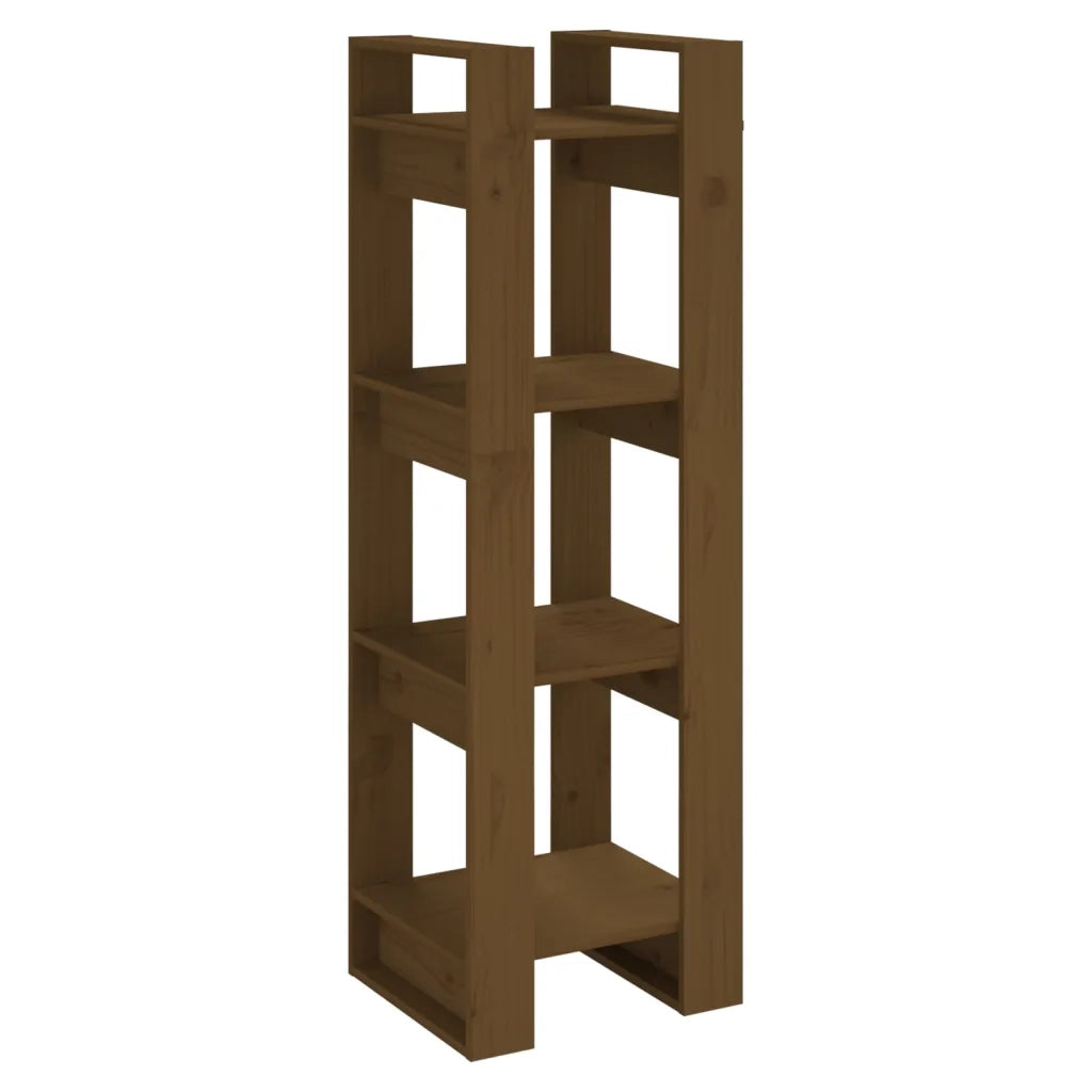 Libreria Divisorio-Scaffale per Libri-Mobile di Stoccaggio ambra 41x35x125 cm in Legno Massello
