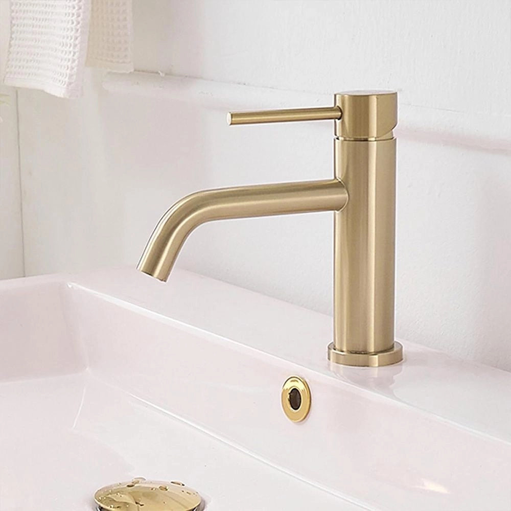 Rubinetto Da Lavabo Rea Lungo Gold Brush Low