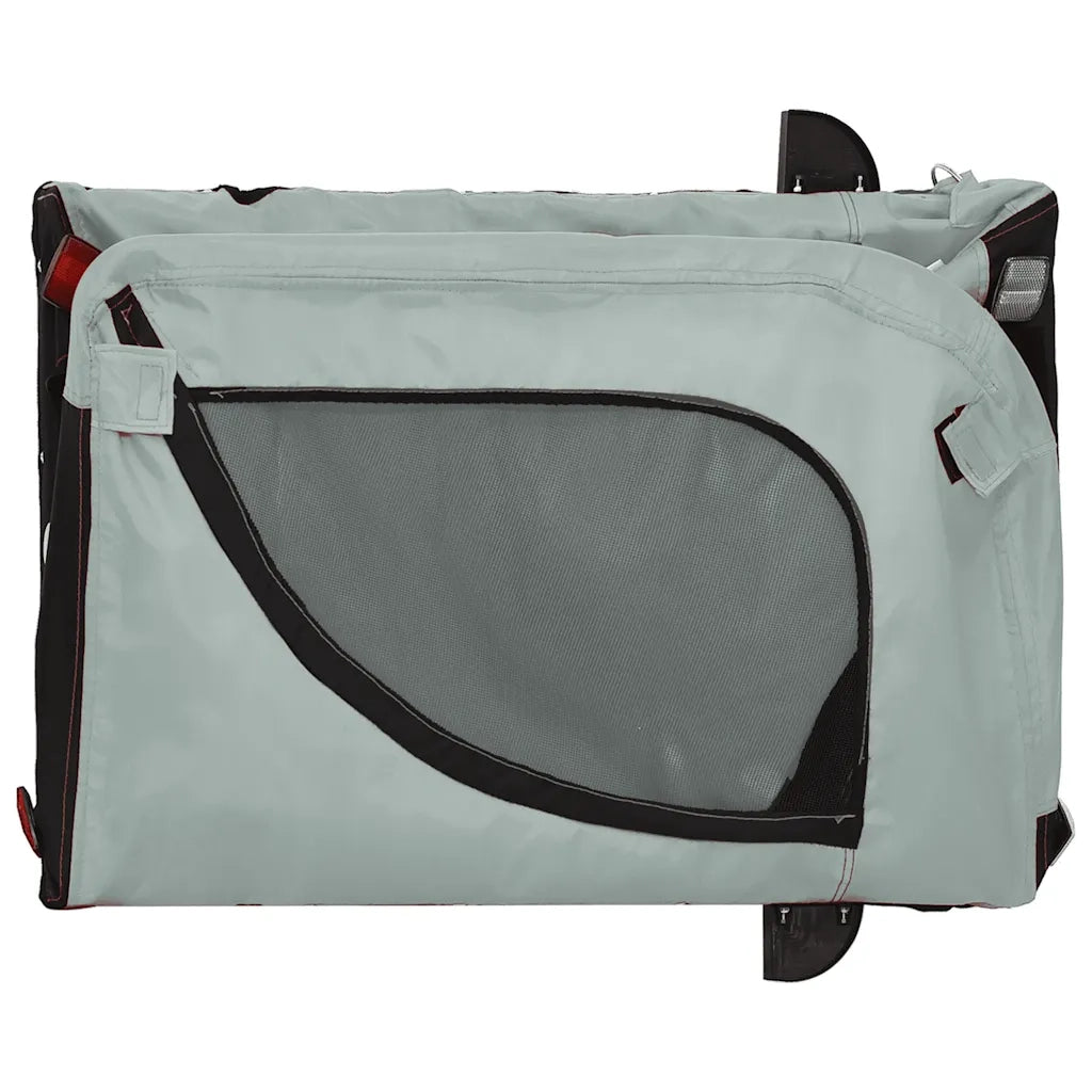 Rimorchio da Bici per Animali Grigio e Nero Oxford e Ferro CFW5480672