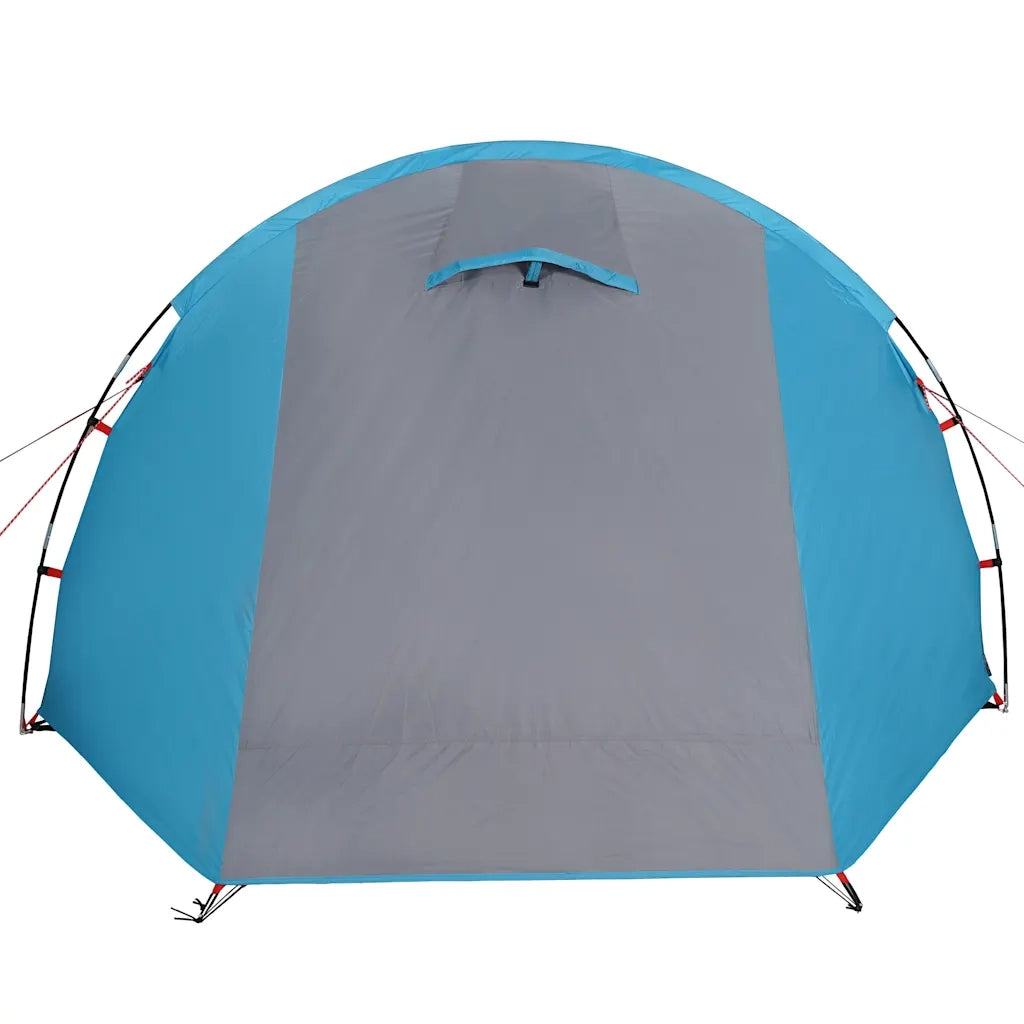 Tenda da Campeggio a Tunnel per 4 Persone Blu Impermeabile