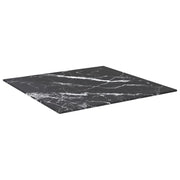 Piano Tavolo Nero 50x50 cm 6 mm Vetro Temperato Design Marmo 322270