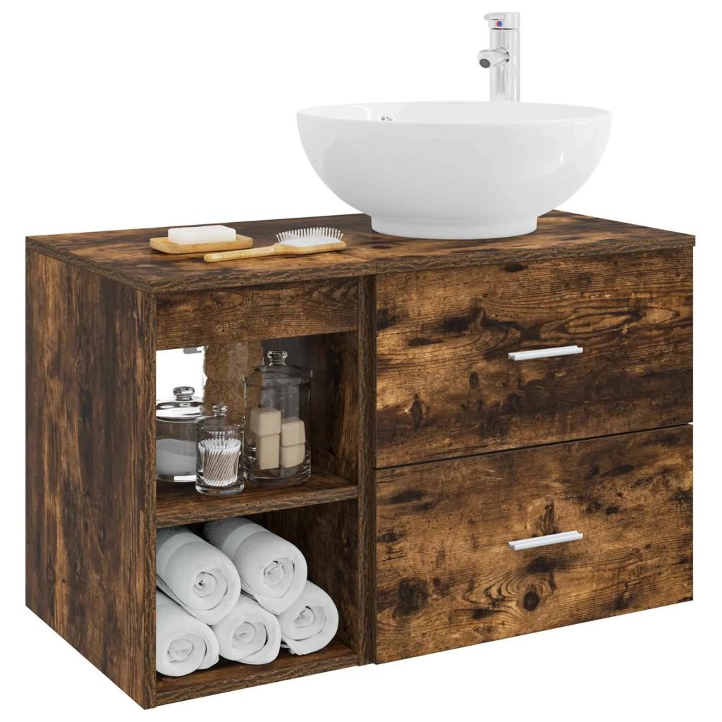 Set di mobili per il bagno 2 pcs Rovere Fumo 3403916
