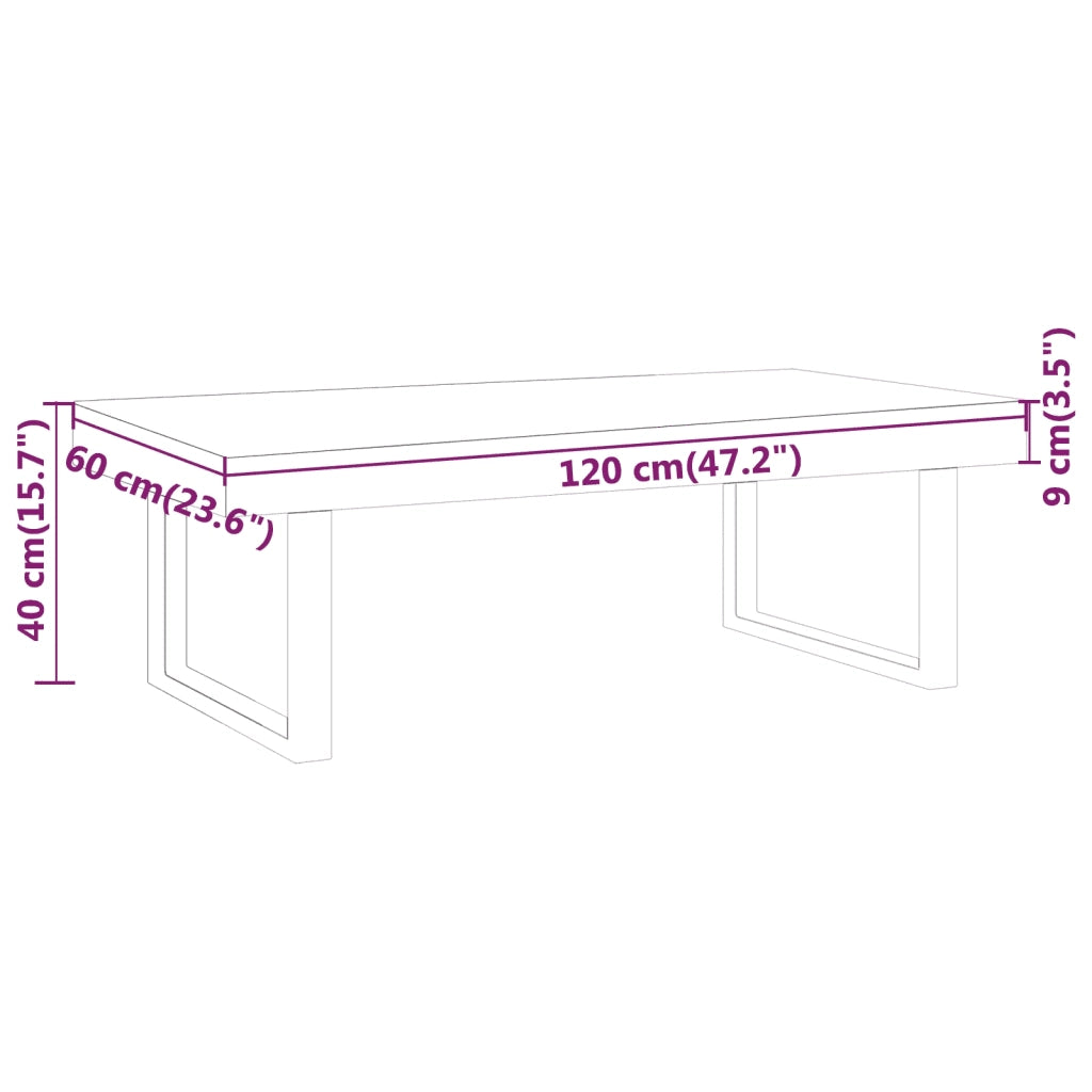 Tavolino Salotto Marrone Scuro e Nero 120x60x40 cm MDF e Ferro 286103
