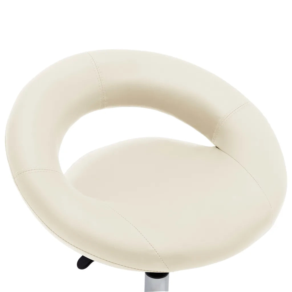 Sedia da Lavoro con Ruote Crema in Similpelle 323667