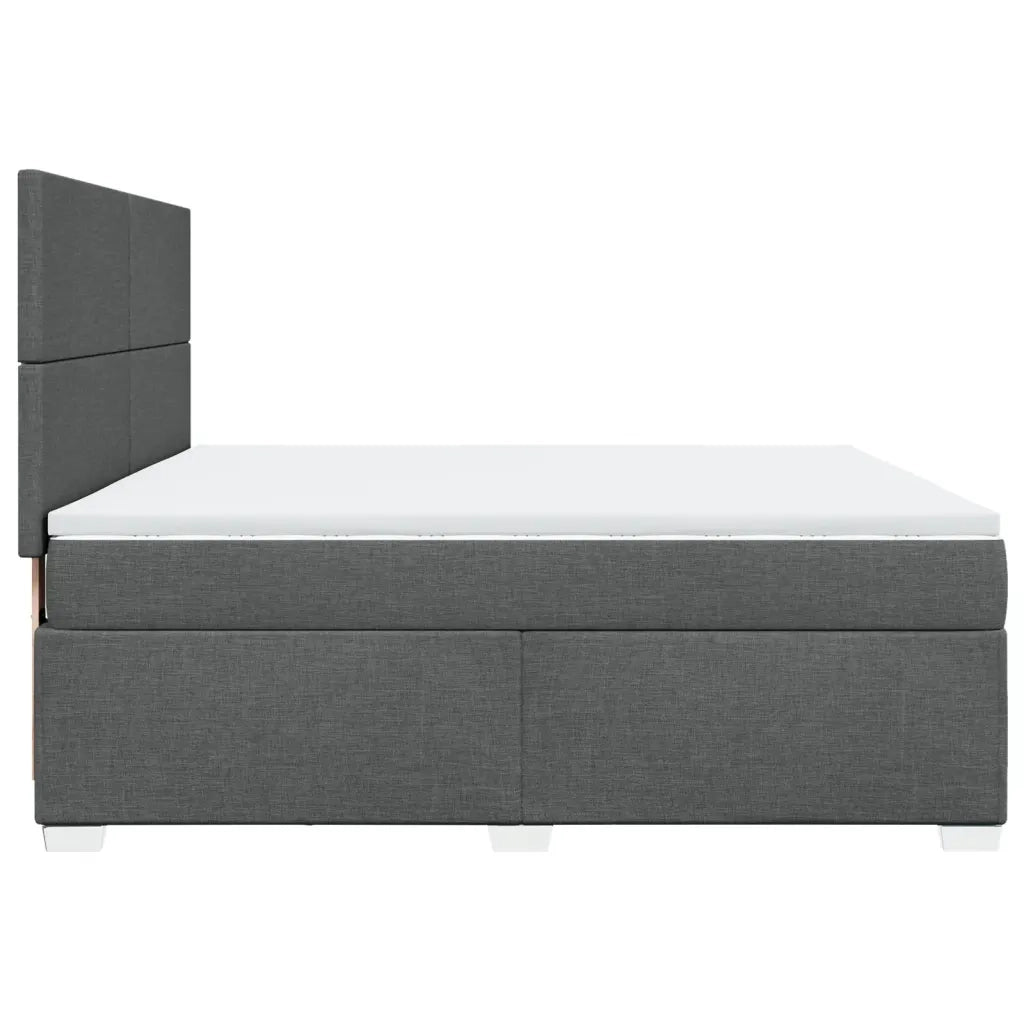 Giroletto a Molle con Materasso Grigio Scuro 180x200 cm Tessuto 3290561