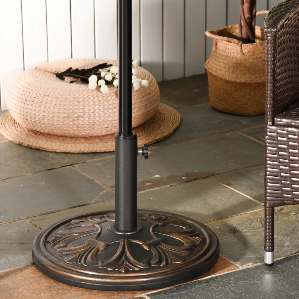 Base per Ombrellone Rotonda in HDPE e Cemento 13 kg ¨C zephmum ¨C Bronce ?48x34 cm per Palos ?35/38/48 mm