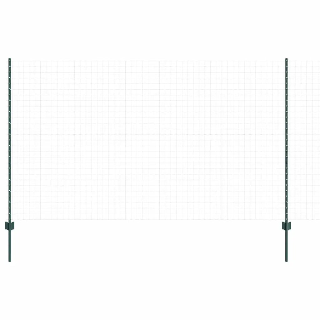 Palo della recinzione 11 pcs Verde 140 cm Acciaio 42006269