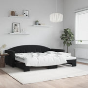 Divano Letto con Letto Estraibile Nero 90x190 cm in Velluto 3197316