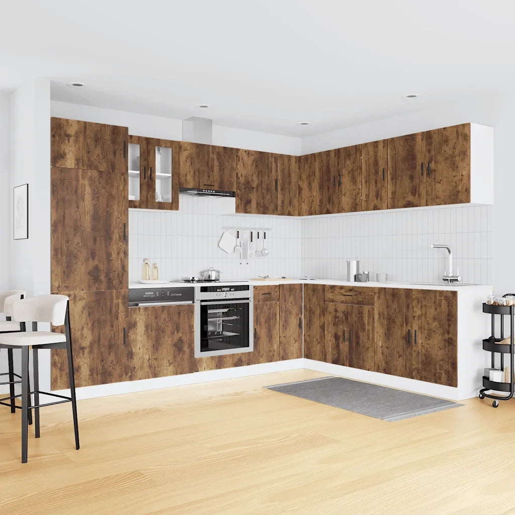 Set Mobili da Cucina 14 pz Porto Rovere Fumo in Truciolato